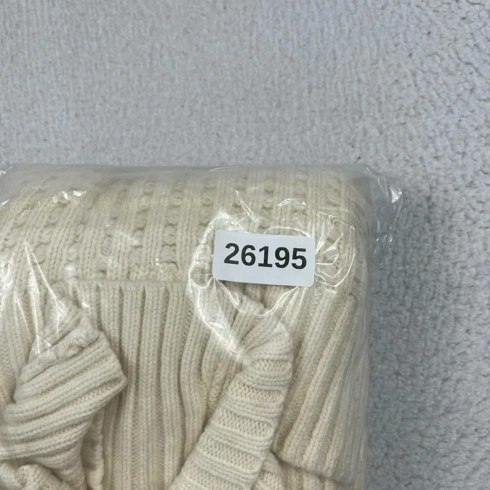 Banana Republic Sweater Mens S Cream Chunky Merino Wool Toggle Shawl Collar